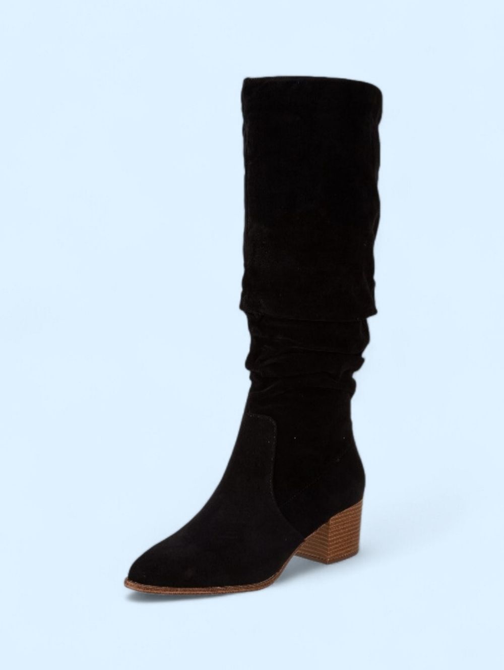 Women's Size 8.5 Wide Calf Slouchy Boots Faux Suede Black Coachella